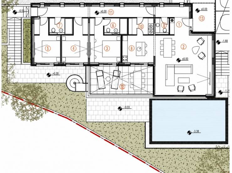 Dalmacija, Primošten, četverosobna vila, 392,07 m², bazen — fotografija 5