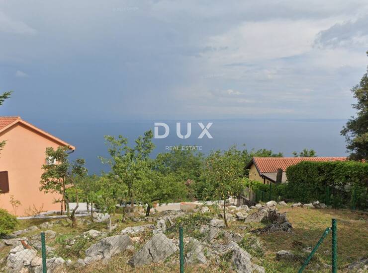 Lovran, zemljište 2090m2, panoramski pogled na more 