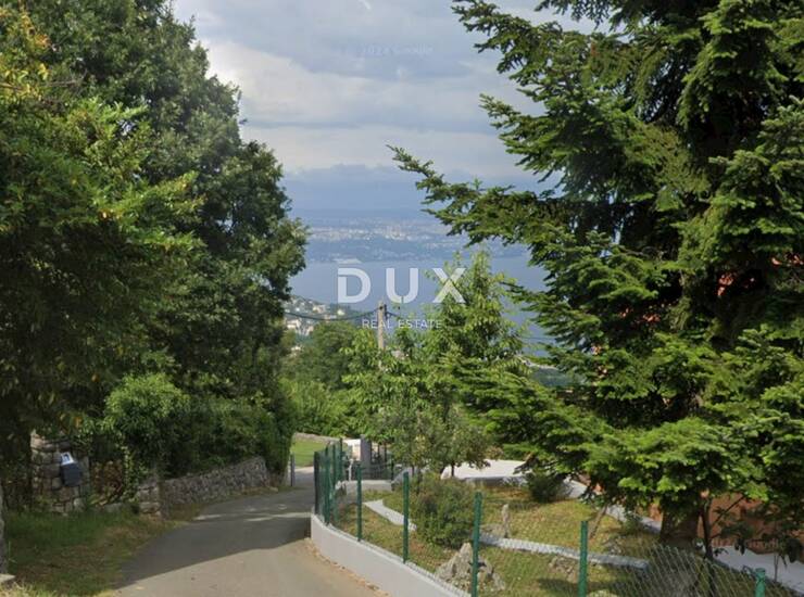 Lovran, zemljište 2090m2, panoramski pogled na more  — fotografija 2
