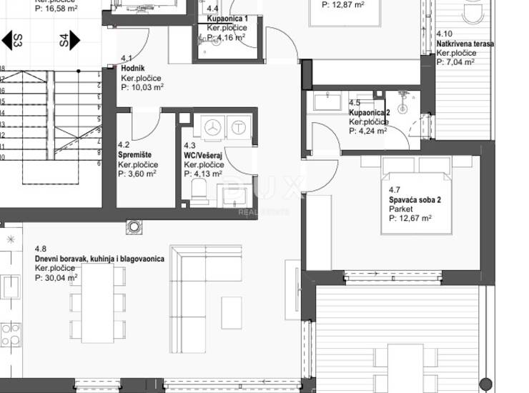 Tribunj, dvosobni stan, 101,00 m², dvije master spavaće sobe, pogled na more — fotografija 5