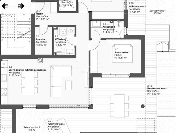 Tribunj, dvosobni stan, 122,22 m², bazen, privatni vrt — fotografija 5