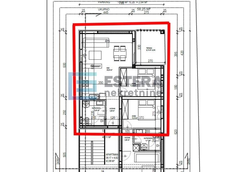 Apartman S3 56  m2 PRODAJA Sveti Filip i Jakov, 2s, 1. kat, parking, — fotografija 6