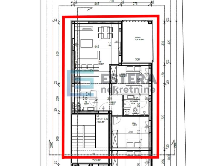 Apartman S4  97 m2 PRODAJA Sveti Filip i Jakov, 3s, 2. kat, parking, krovna ter — fotografija 6