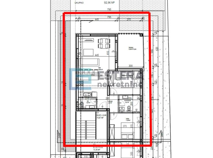 Apartman  S1 82 m2 PRODAJA Sveti Filip i Jakov, 3s, prizemlje, parking, vrt — fotografija 6