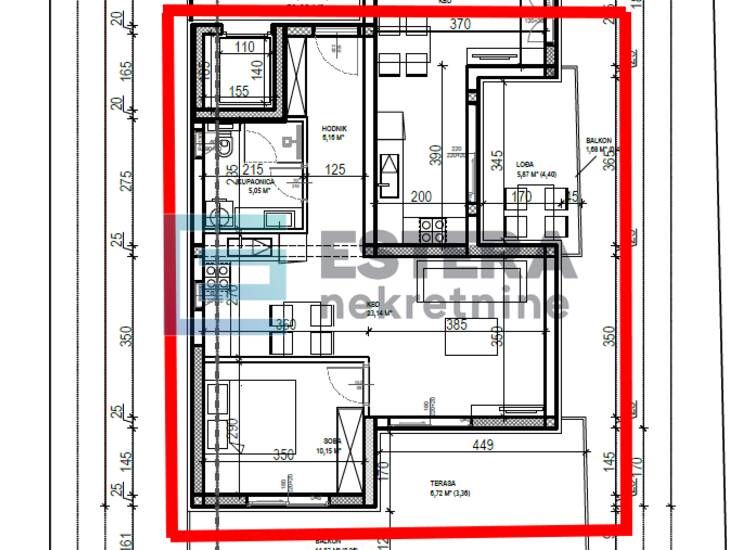 Apartman S4 58  m2 PRODAJA Sveti Filip i Jakov, 2s, 1. kat, parking, — fotografija 6