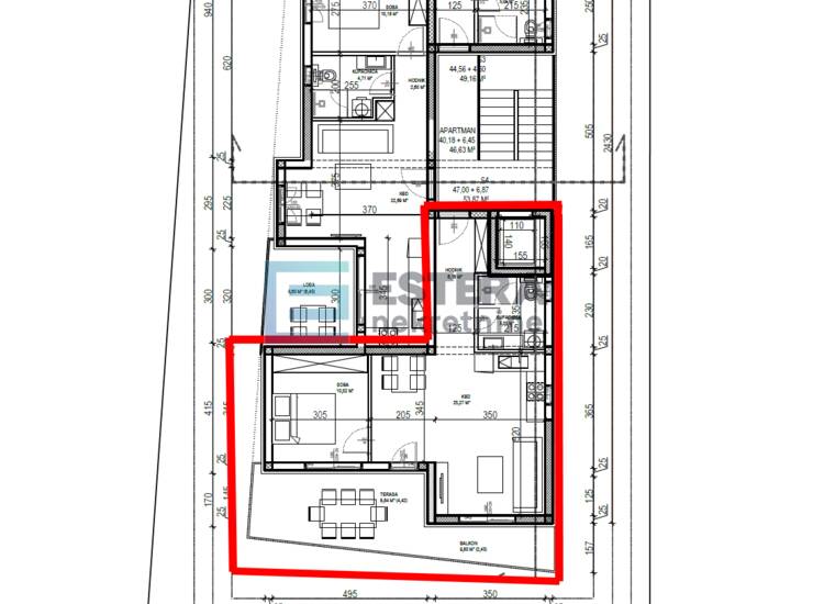 Apartman S4 61  m2 PRODAJA Sveti Filip i Jakov, 2s, 1. kat, parking, — fotografija 6