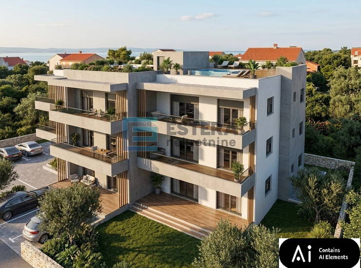 Apartman A1 60 m2 PRODAJA Turanj, 2s, priz, parking, vrt, 250 m od mora — fotografija 4