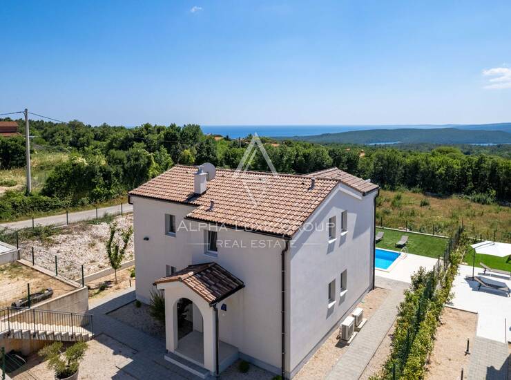 Istra, Diminići – vila s prekrasnim bazenom i pogledom na more — fotografija 3
