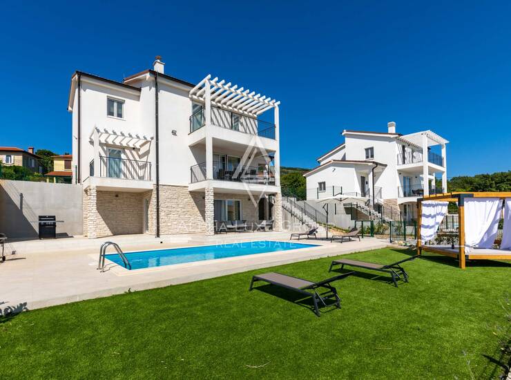 Istra, Diminići – vila s prekrasnim bazenom i panoramskim pogledom na more — fotografija 3