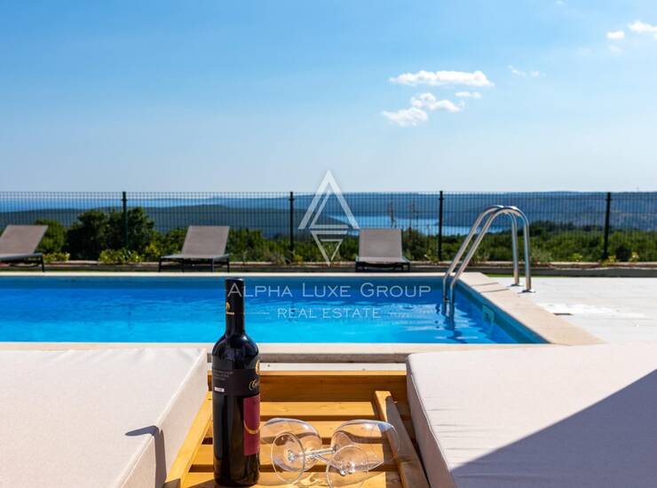 Istra, Diminići – vila s prekrasnim bazenom i panoramskim pogledom na more — fotografija 6