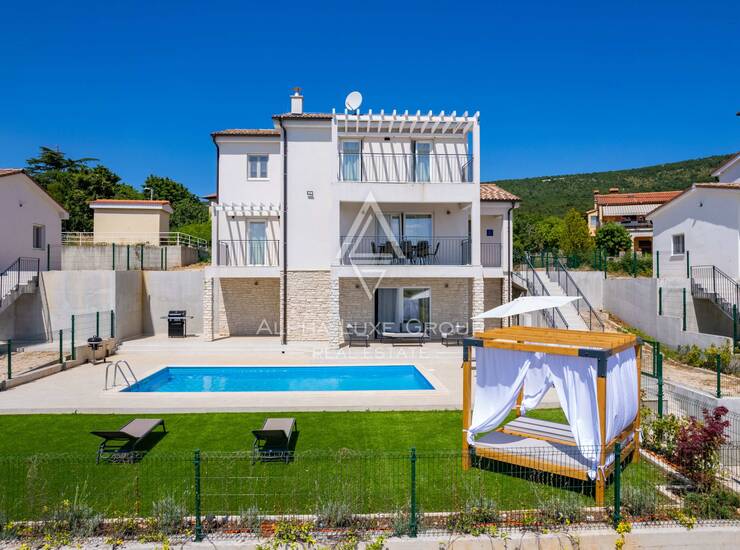 Istra, Diminići – vila s bazenom, saunom i pogledom na more — fotografija 2
