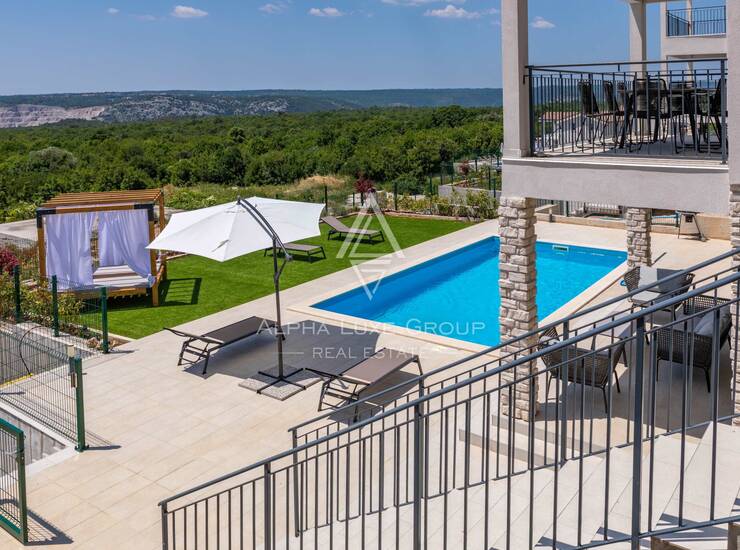 Istra, Diminići – vila s bazenom, saunom i pogledom na more — fotografija 4