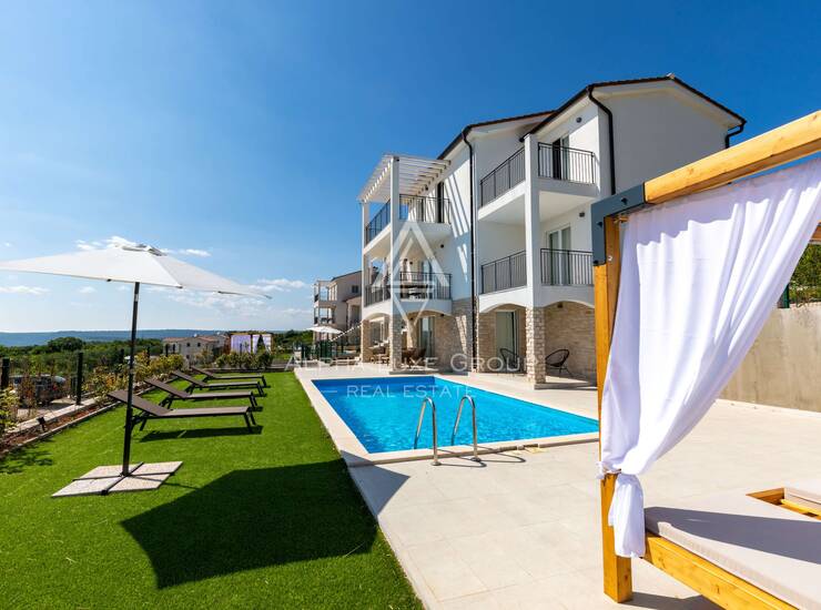 Istra, Diminići – vila s bazenom i panoramskim pogledom na more — fotografija 2