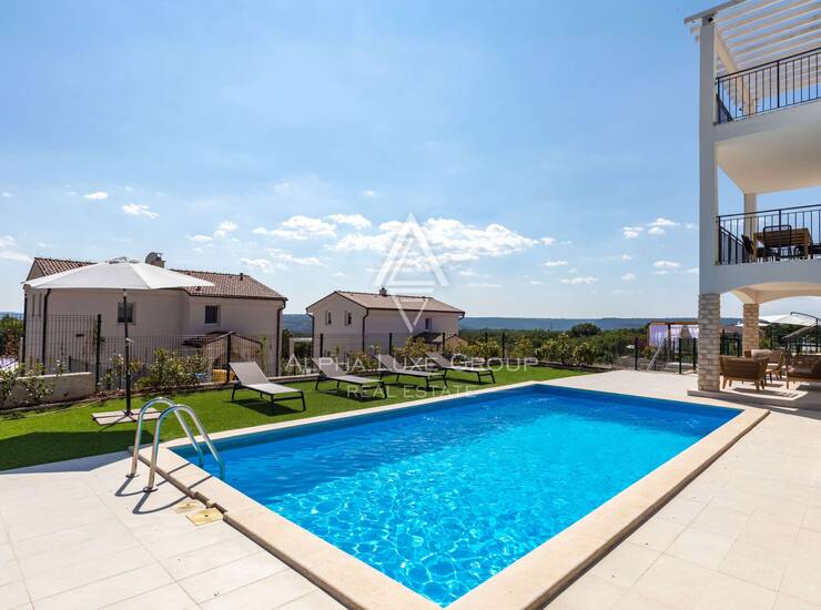 Istra, Diminići – vila s bazenom i panoramskim pogledom na more — fotografija 3